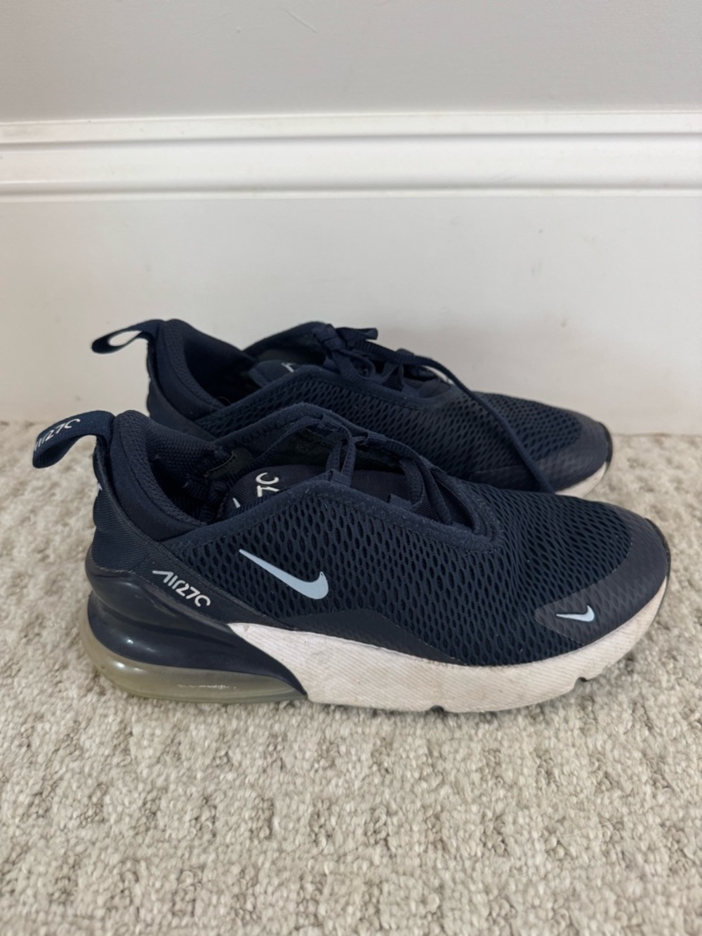 Nike Kids Navy Cobalt Air Max 270 Sneakers Little Boy Size 3